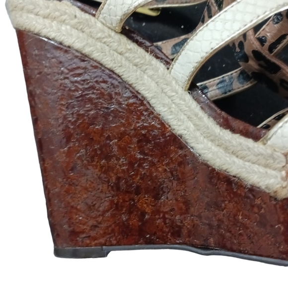 Jessica Simpson Ginny Wedge Gladiator Style, Snakeskin Espadrille Sandals 6.5 - Picture 5 of 13
